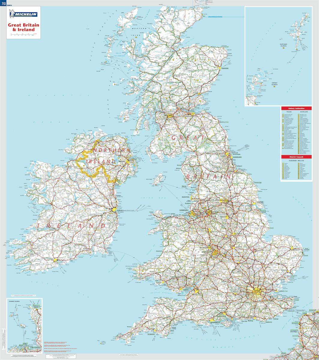 Large UK road map - Large scale road maps UK (Northern Europe - Europe)