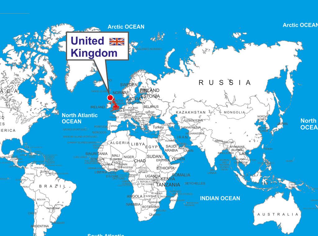 Great Britain On World Map 