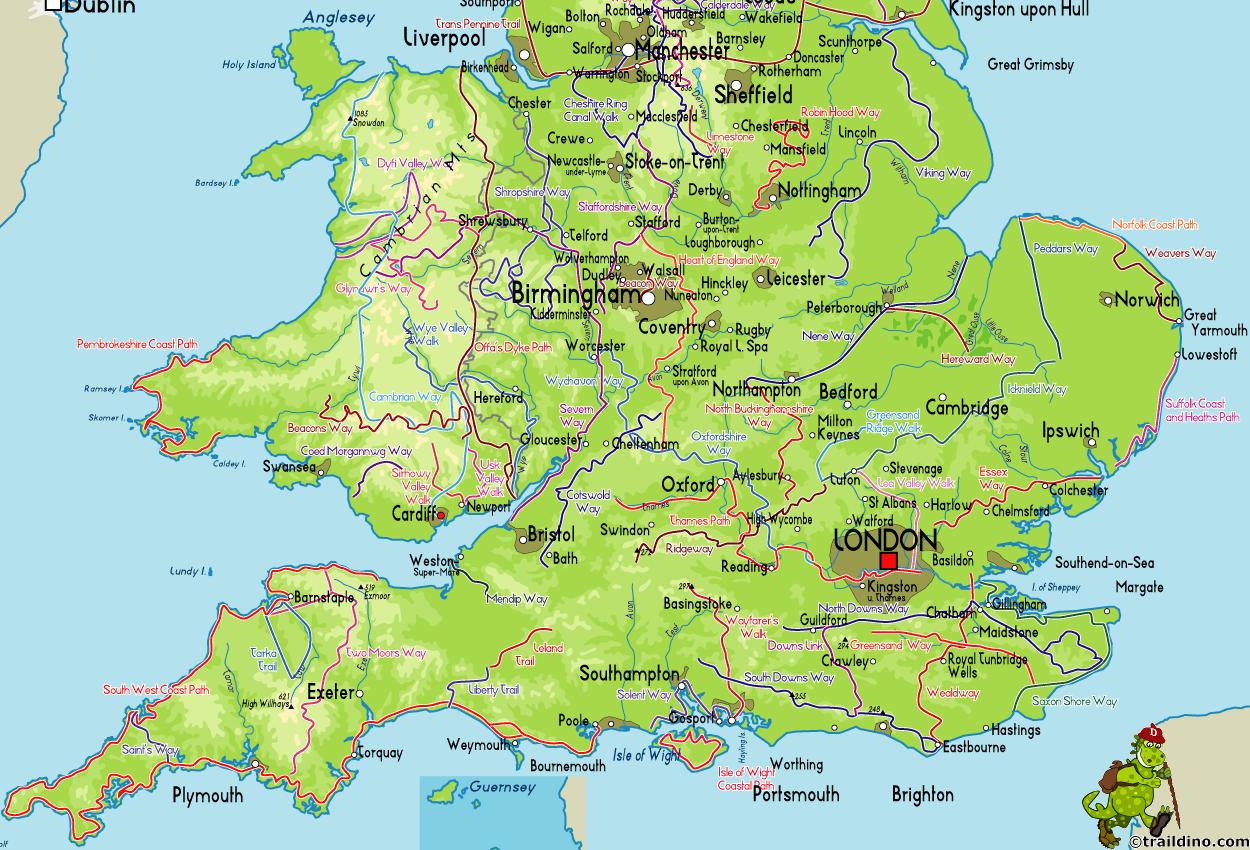 Map of south coast UK - of south coast towns UK (Northern Europe Europe)