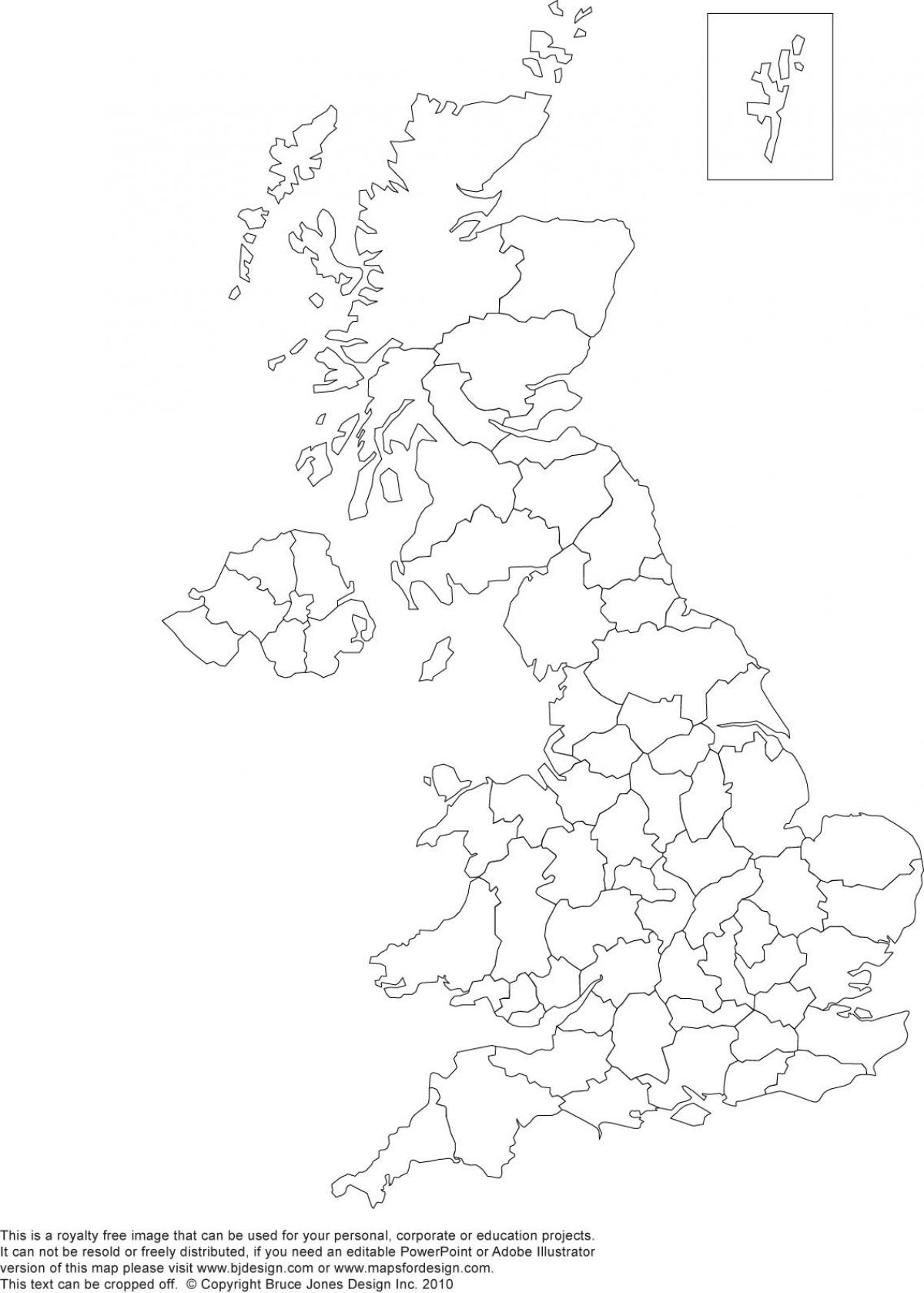 blank map of Great Britain