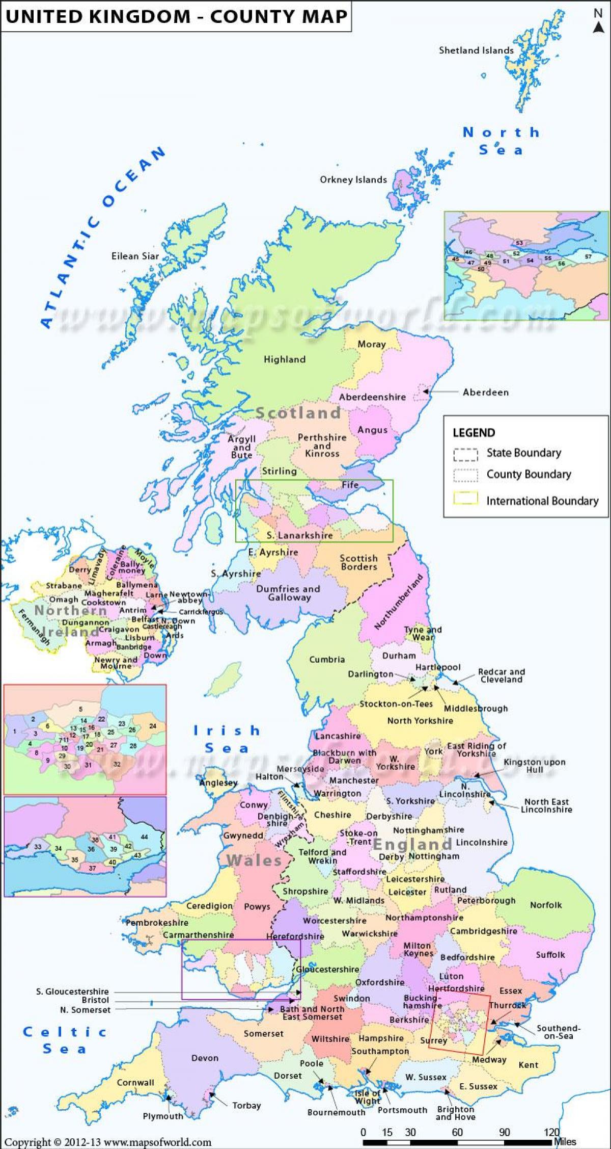 Great Britain Map With Counties And Cities Map Of Britain