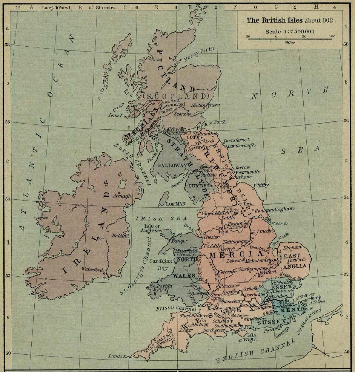 map of UK historical