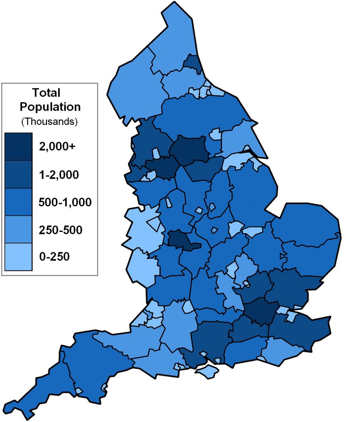 map of UK population