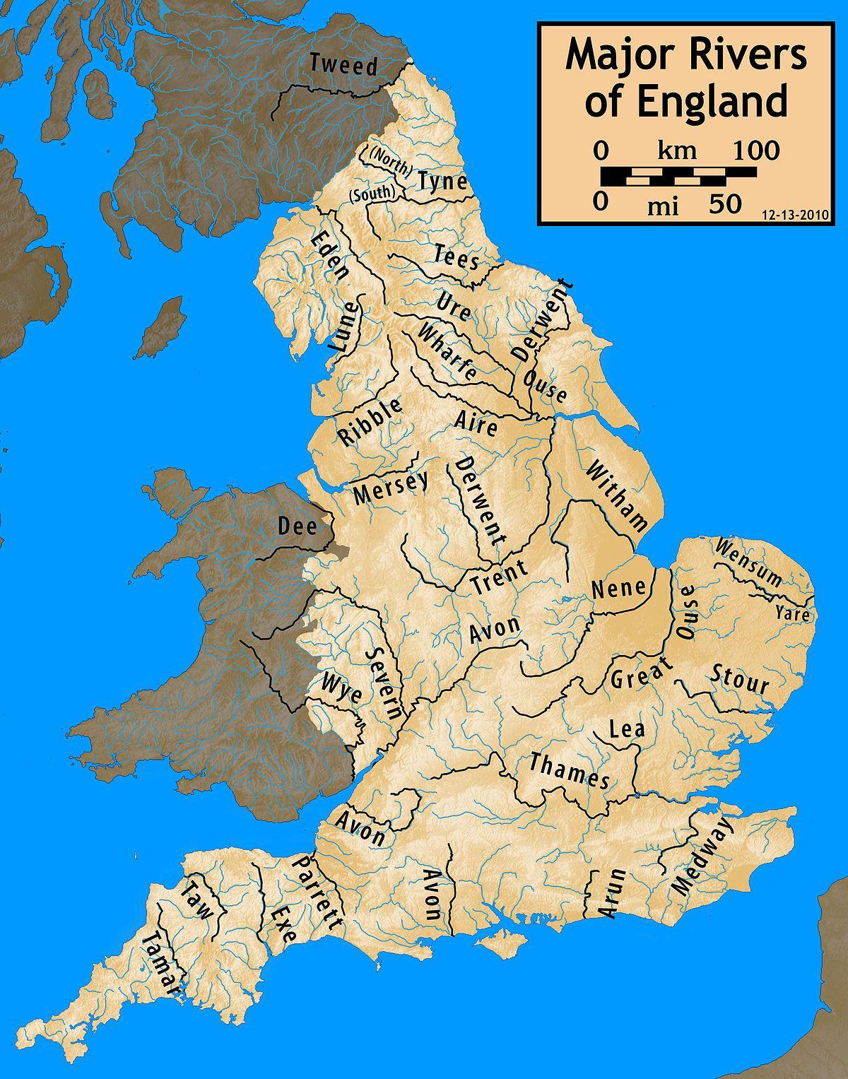 map of UK rivers