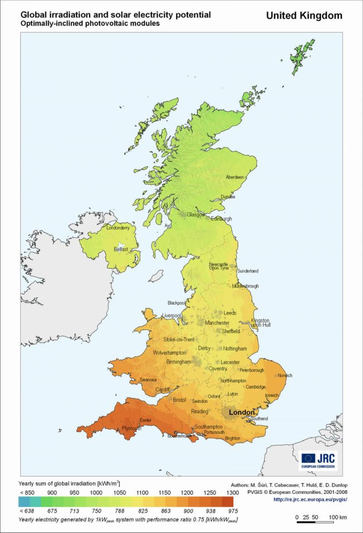 map of UK temperature
