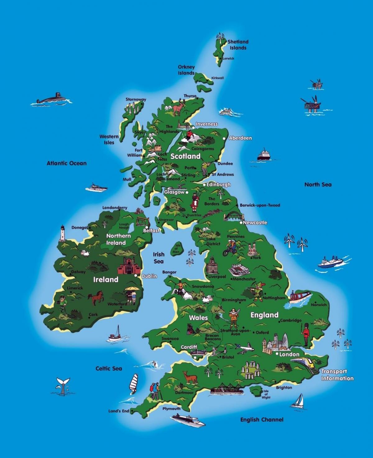 United Kingdom tourist map