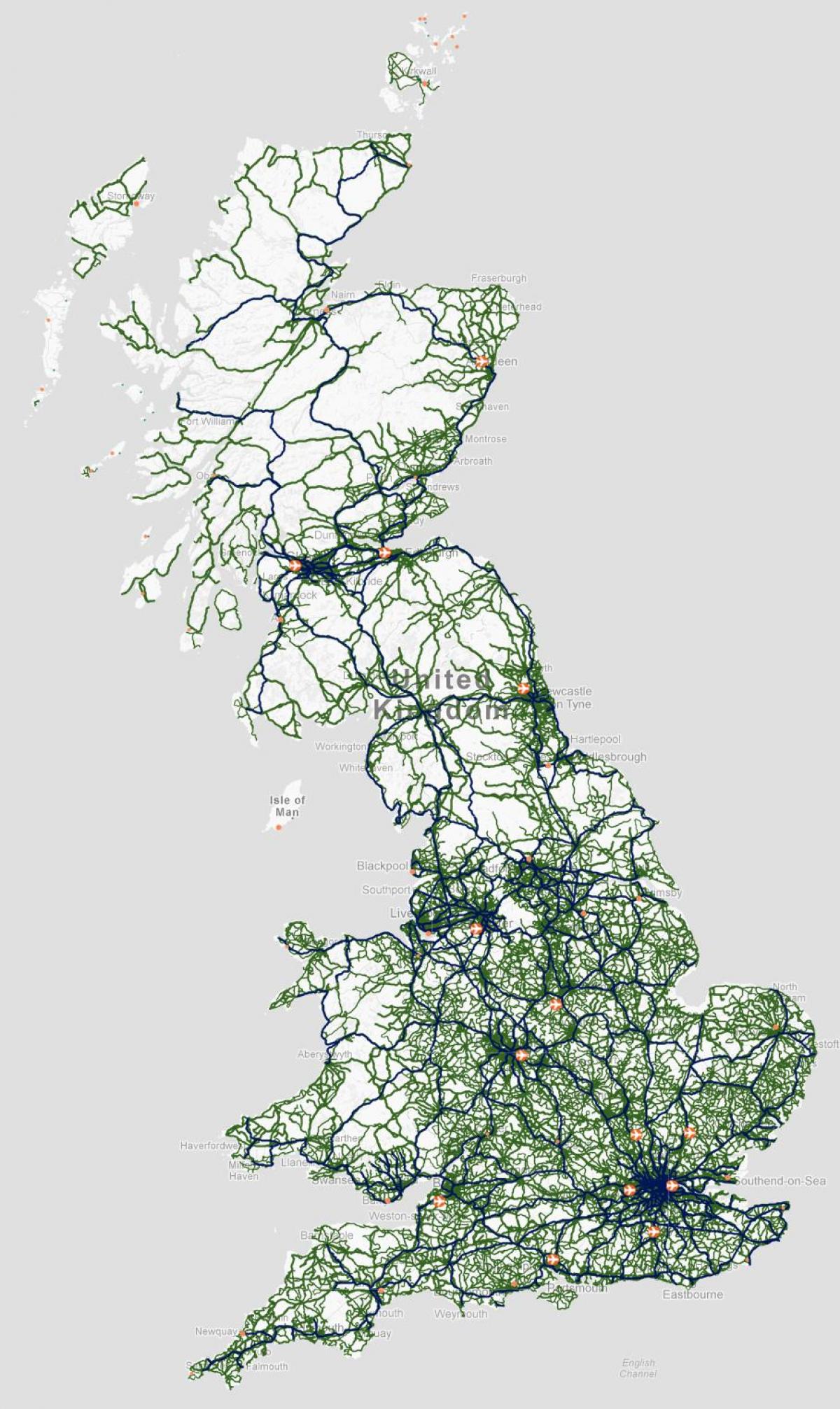 United Kingdom transport map