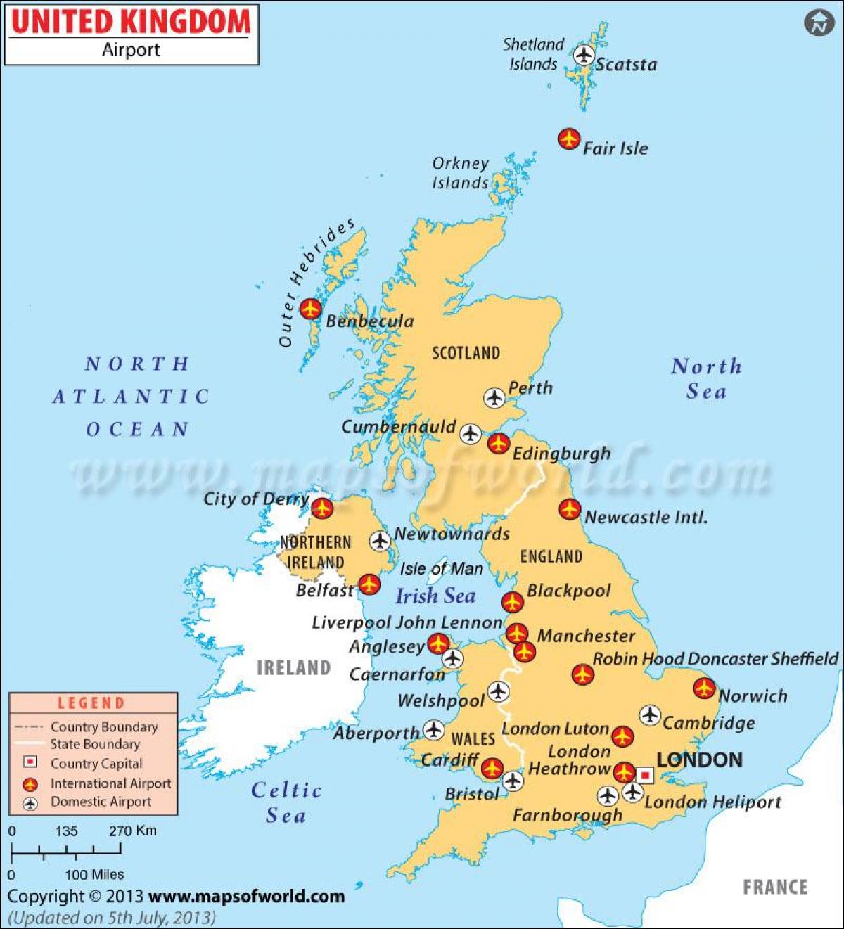 United Kingdom Airport Map 