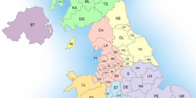 UK postcode area map