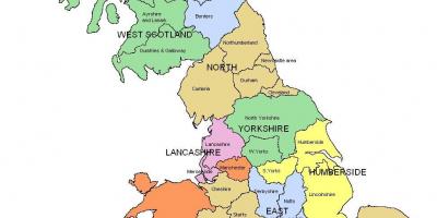 United Kingdom regions map