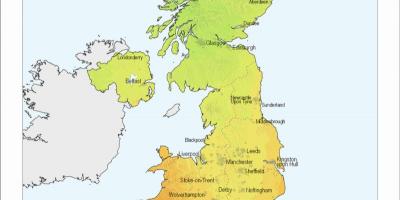 Map of UK temperature